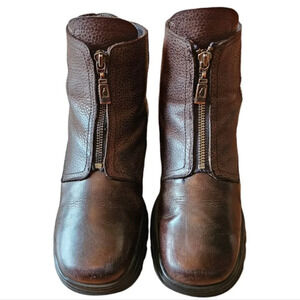 Anfibio Leather Boho Fall Winter Women's Ankle Boots Brown Sz 37.